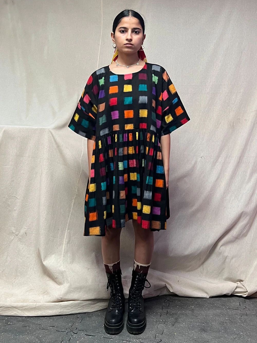 NWT NorBlack NorWhite | Mini Dover Dress in Ikat Multi